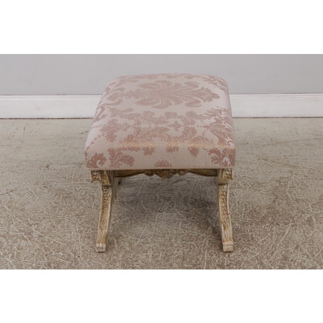 William Switzer William Switzer Georgian Style Carved X Form Bench Stool For Sale - Image 4 of 14