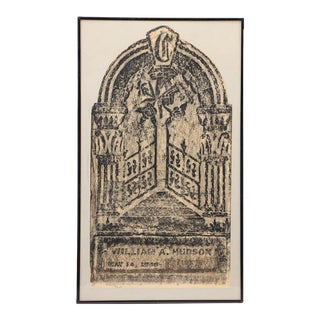 Headstone Rubbing 1545, William a Hudson For Sale