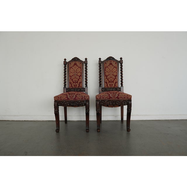 Vintage Spanish Revival Barley Twist Dining Chairs (Set of 6) For Sale - Image 4 of 18