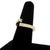 Modernist Diamond and 14K Yellow Gold Ring, adorned with 4 round diamonds weighing a total of approx. 0.20 carat, marked:...