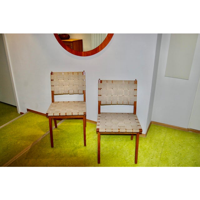 Beige Vintage Side Chairs by Jens Risom, 1950, Set of 2 For Sale - Image 8 of 8