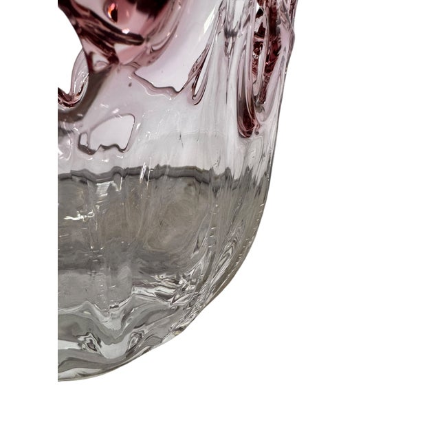 Glass Late 20th Century Amethyst and Crystal Murano Sommerso Fazzoletto Art Glass Vase For Sale - Image 7 of 13