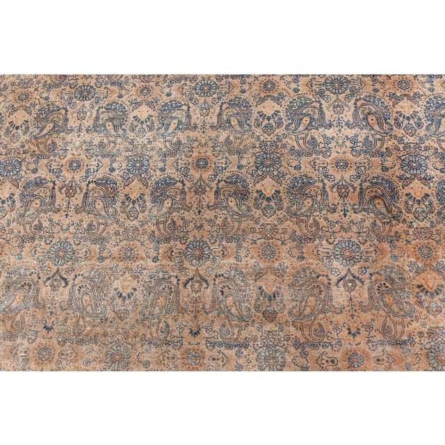 Authentic 19th Century Persian Tabriz Handmade Wool Carpet For Sale In New York - Image 6 of 9