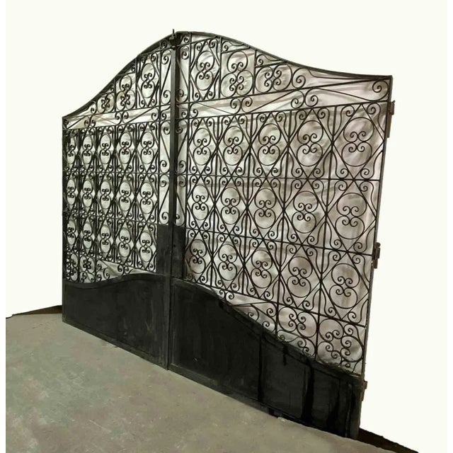 Metal Vintage Wrought Iron Driveway Gates For Sale - Image 7 of 8