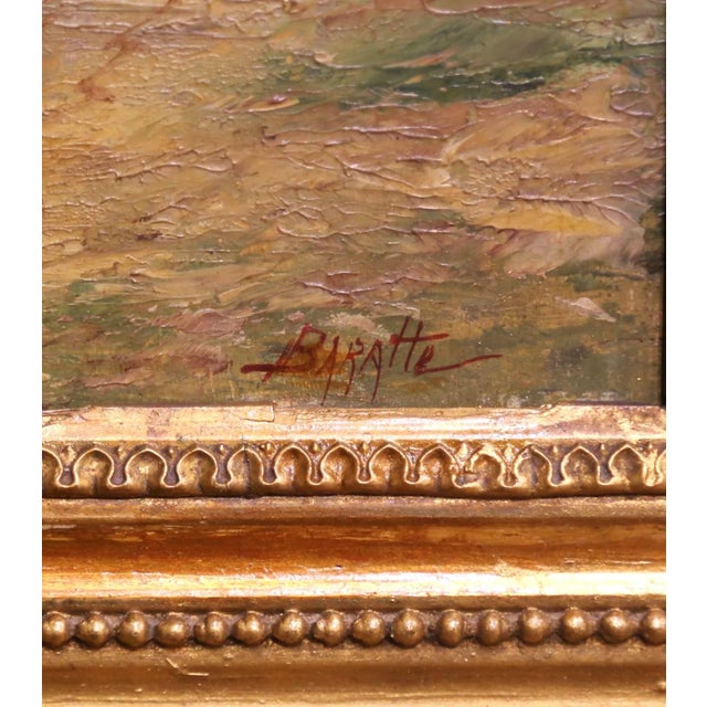 Late 19th Century Pair of 19th Century French Barbizon Style Pendant Paintings Signed Baratte For Sale - Image 5 of 14