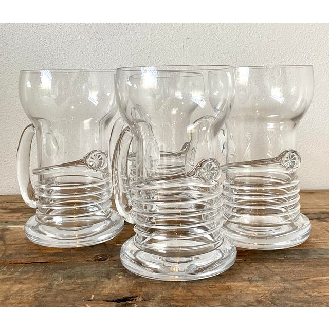 Vintage Original Blown Glass Pilsner Glasses - Set of 4 For Sale In West Palm - Image 6 of 12