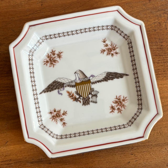 This handsome Federal eagle catchall dish holds keys and coins with style. Vintage Andrea of Sadek. Please see condition...
