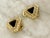 1980s Christian Dior Black Crystal Pavé Triangle Earrings For Sale - Image 5 of 6