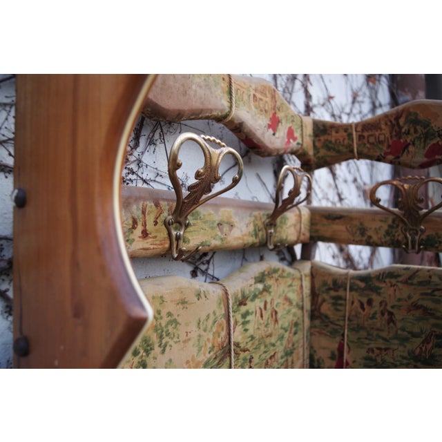 Beech & Velvet Corner Coat Rack, 1950s For Sale - Image 8 of 18