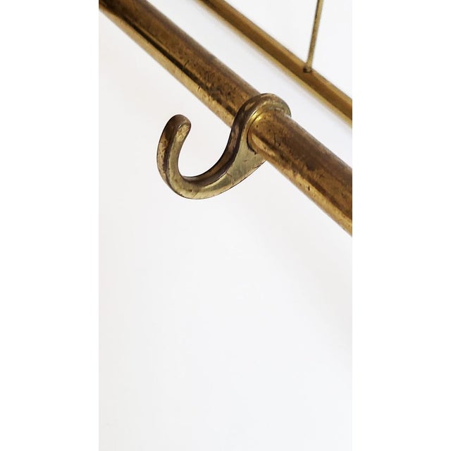 Mid-Century Modern Wall-Mounted Brass Coat Rack, Austria, 1950s For Sale - Image 10 of 13