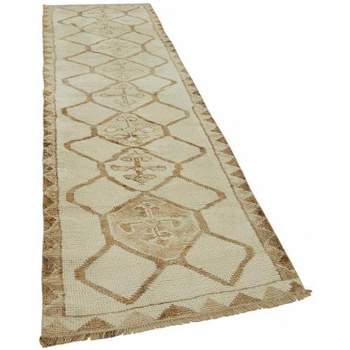 Textile Bohemian Beige Runner Rug For Sale - Image 7 of 7