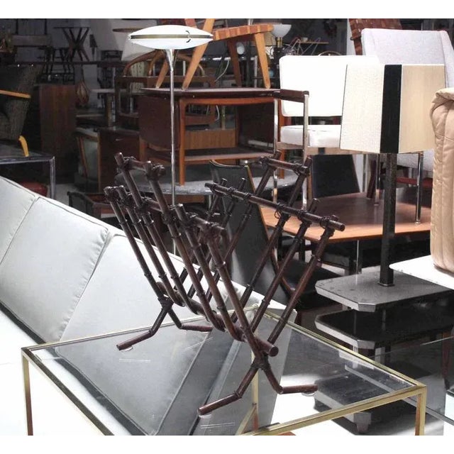 Wood Vintage Faux Bamboo Magazine Rack For Sale - Image 7 of 8