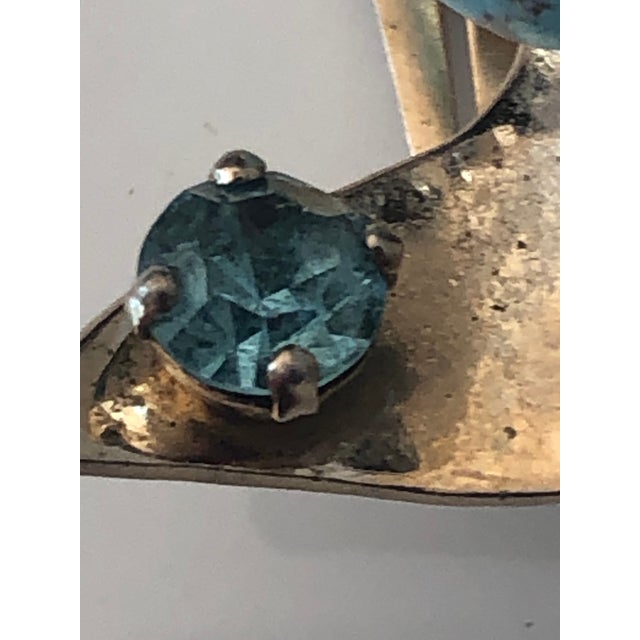 1980s Turquoise, Lapis and Blue Topaz Swirl Earrings, A Pair For Sale - Image 6 of 8