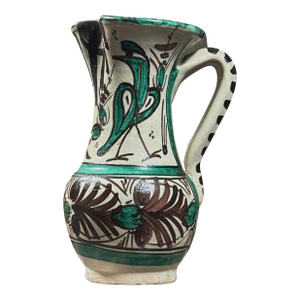Vintage Original Mid-Century Folk Art Domingo Punter Hand Painted Pitcher Signed