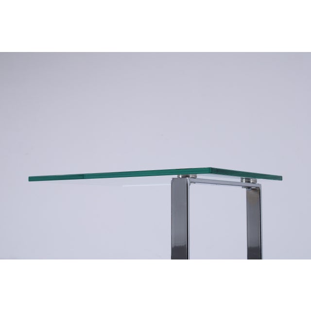Vintage Cantilever Side Table in Chrome and Glass from Gebra, 1980s For Sale - Image 14 of 15