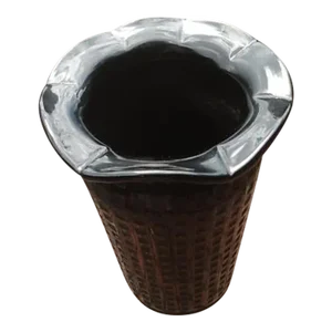 Vintage Black Milk Glass Basket Weave Vase