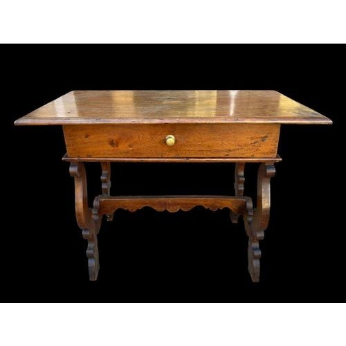 Antique Northern Italian Lyre-Shaped Writing Desk, 1600s For Sale - Image 3 of 7