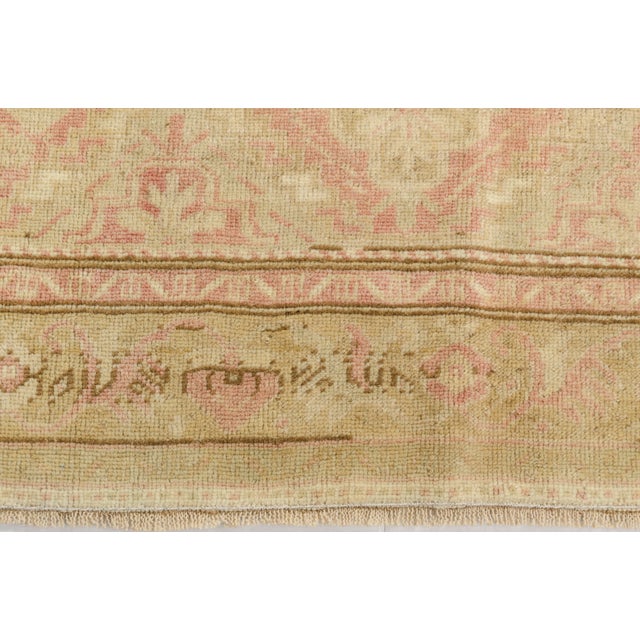Sand Muted Vintage Turkish Oushak Rug in Dusty Rose, Sand, and Champagne For Sale - Image 8 of 10