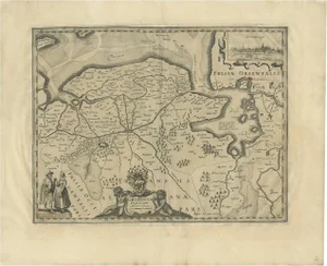 Antique Map of the Province of Groningen in the Netherlands, 1634