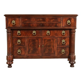 Ralph Lauren Style American Empire Flame Mahogany Master Chest of Drawers by Henredon For Sale