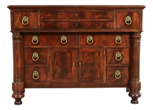 Ralph Lauren Style American Empire Flame Mahogany Master Chest of Drawers by Henredon
