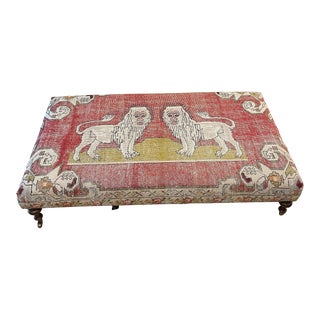 Lee Industries Vintage Rug Ottoman For Sale