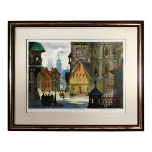 Anatole Krasnyansky Old City Of Warsaw 1994 Original Print
