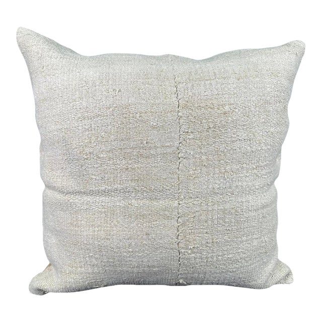 Turkish Hemp Pillow Cushion Natural Beige Pillow Cushion Cover 24"x24" For Sale