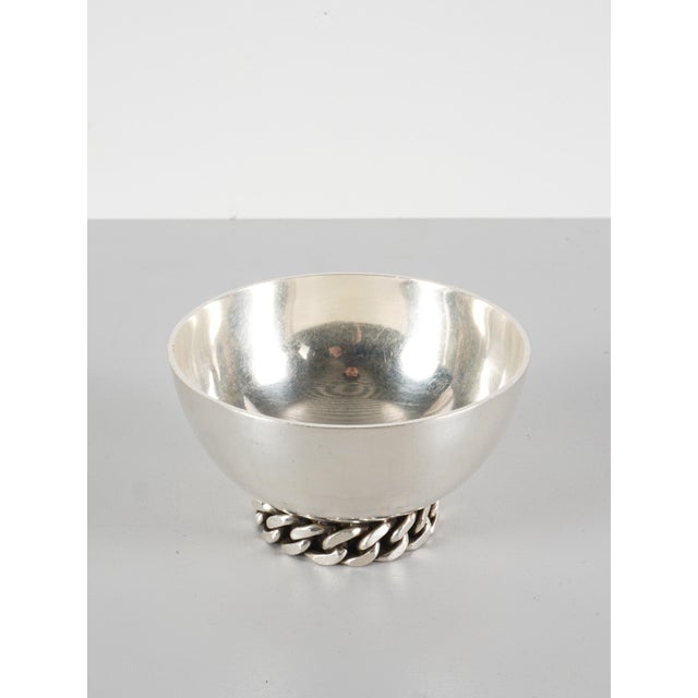 Mid-Century Modern Vintage French Bowl in Silver-Plated Metal by Jean Despres, 1950 For Sale - Image 3 of 5
