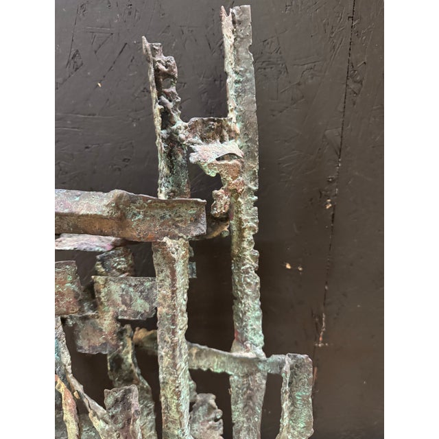 1970s Brutalist Bronze Abstract Sculpture For Sale - Image 10 of 11