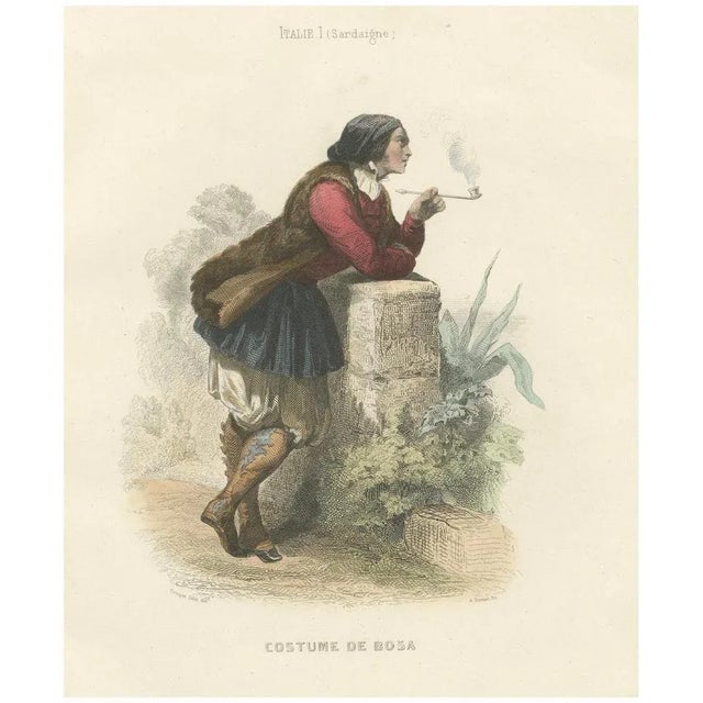 Compte-Calix, Sardinian Man, Bosa, Italy, 1853, Hand-Colored Print For Sale - Image 13 of 13