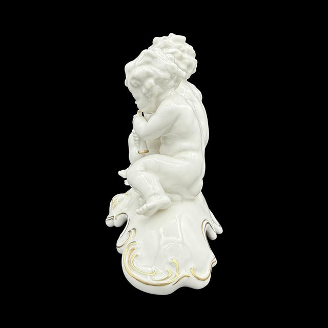 Mid 20th Century Vintage Hutschenreuther Karl Tutter Porcelain Musical Putti Figurine For Sale - Image 5 of 10