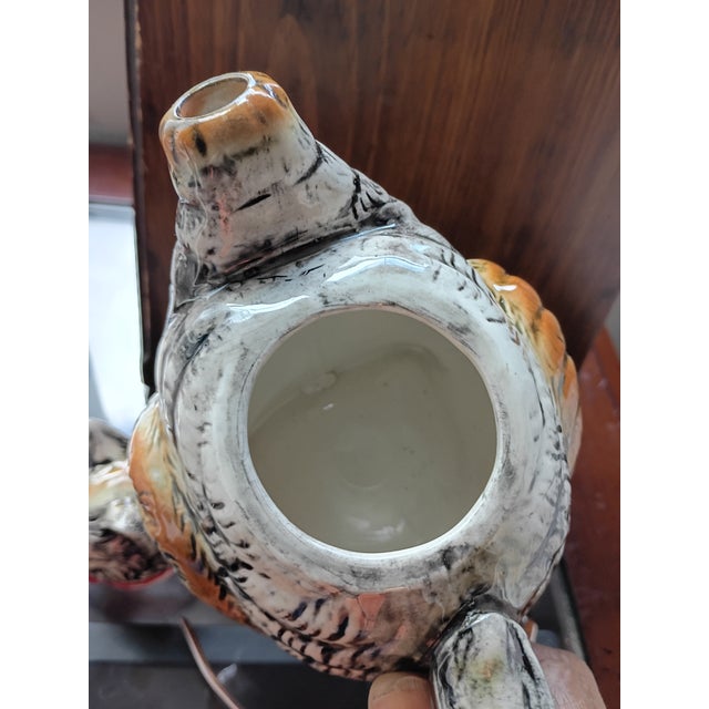Mid-Century Japanese Ceramic Tabby Cat Figural Teapot For Sale - Image 9 of 9