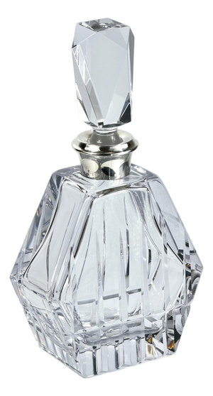 Vintage French Cut Crystal Decanter with Silver Mount, 1950s