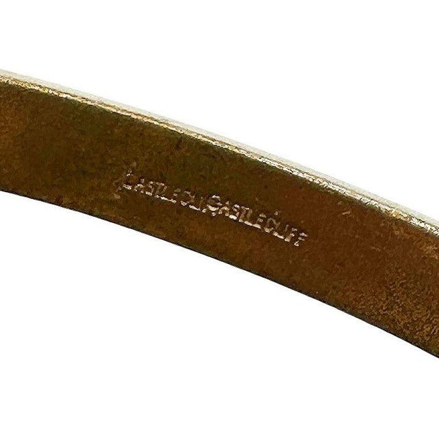 1960s 1960s Neo-Classic Hinged Bangle With Pearl & Jewels Signed CastleCliff For Sale - Image 5 of 5