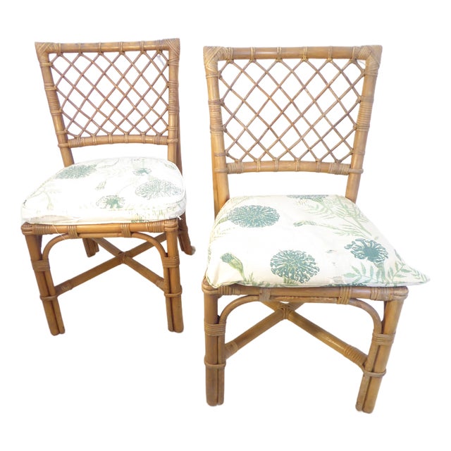 Vintage Bamboo Side Chairs - A Pair For Sale