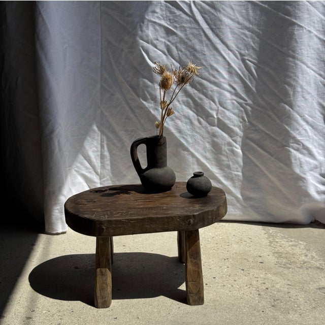 Wood Small Stool in Teak For Sale - Image 7 of 18
