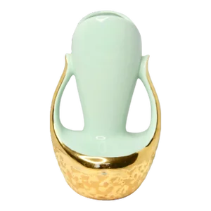 1960s Art Deco Weeping 24k Gold-Plated Ceramic Urn Vase