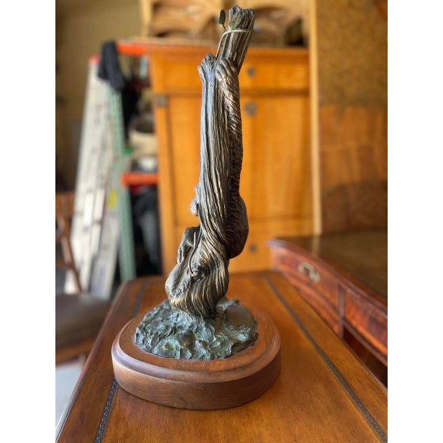 "Mr. Clyde": A Bronze Gorilla Hanging From a Tree Sculpture by Artist Carl Wagner For Sale In Naples, FL - Image 6 of 9