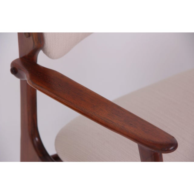 Model OD50 Armchair in Rosewood and Wool Upholstery by Erik Buch for Oddense Maskinsnedkeri, 1960s, Set of 2 For Sale - Image 6 of 9