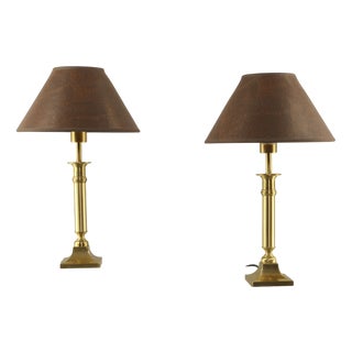 Brass Table Lamps, Germany, 1980s, Set of 2 For Sale