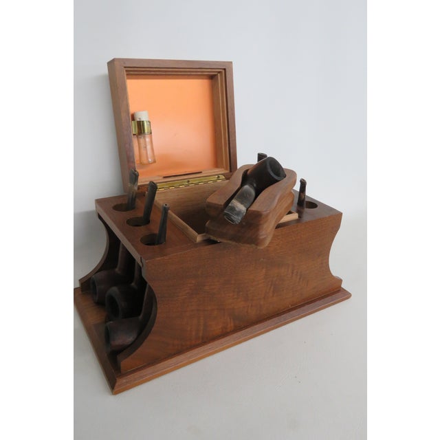 Alfred Dunhill of London Wood Humidor Pipe Stand 9pc Total Set With Pipes 4988b For Sale - Image 16 of 18
