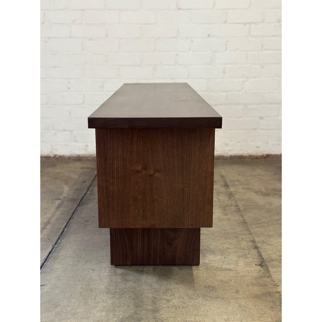 Wood Made to Order “ Stecca” Credenza- Solid Walnut Surface Upgrade For Sale - Image 7 of 12