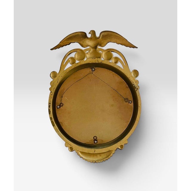 Vintage Sexton Federal Style Gold Gilt Metal Convex Bullseye Eagle Mirror For Sale - Image 4 of 6