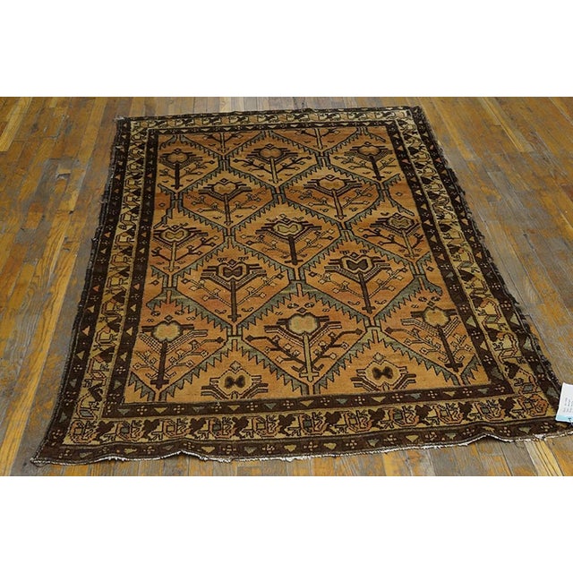 Persian 1920s Pink Rose Medallion Antique Persian Malayer Rug 4'4"x 6'4" Handknotted Wool Carpet For Sale - Image 3 of 6