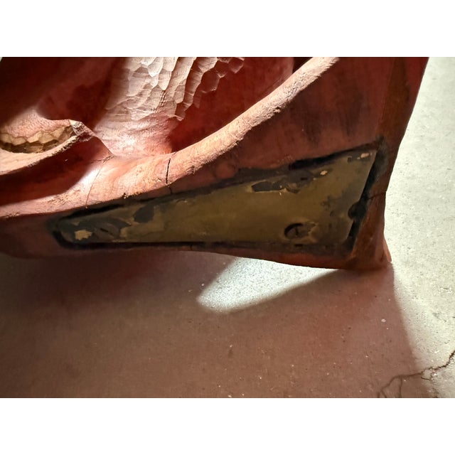 Brown Early 20th Century Very Unique Figure Head for Boat Mermaid Made of Cedar Ulysses Oxf 81 For Sale - Image 8 of 12