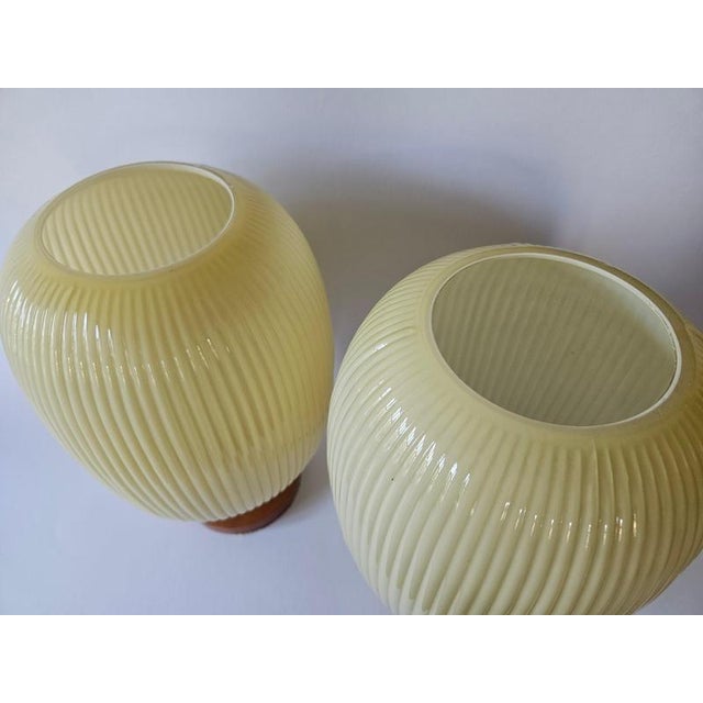 Table Lamps in Glass and Wood, 1960s, Set of 2 For Sale - Image 6 of 15