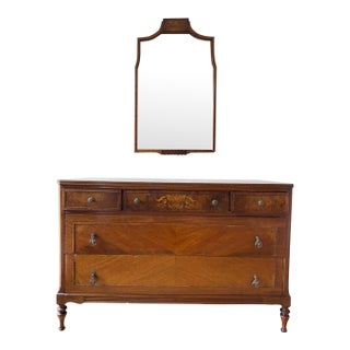 Late 19th Century Federal / Sheraton Style Lowboy Chest of Drawers With Mirror For Sale