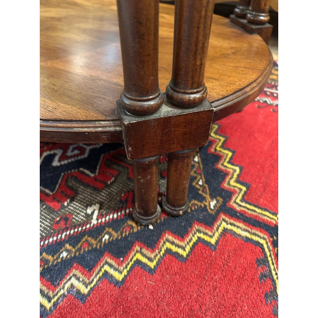 Two Tier Oval Walnut Side Table For Sale In Philadelphia - Image 6 of 9