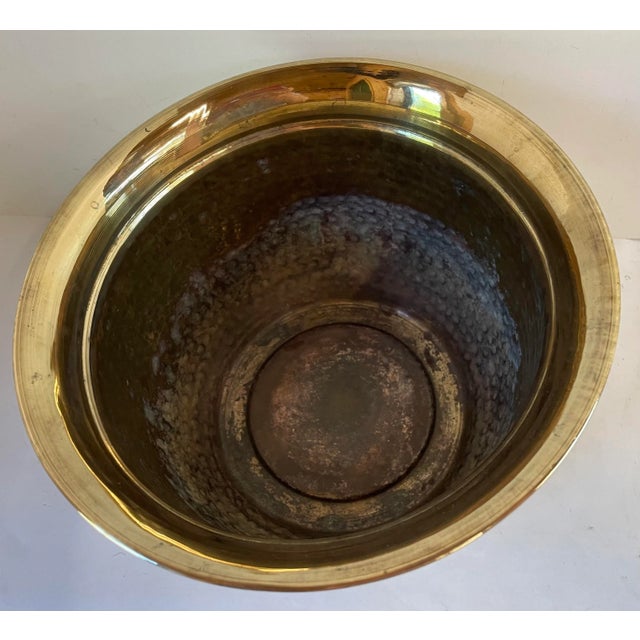 Vintage Hammered Brass Planter For Sale In Dallas - Image 6 of 9